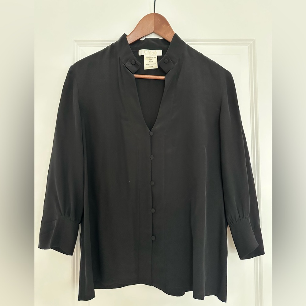 Chloé Black Button-Up Blouse